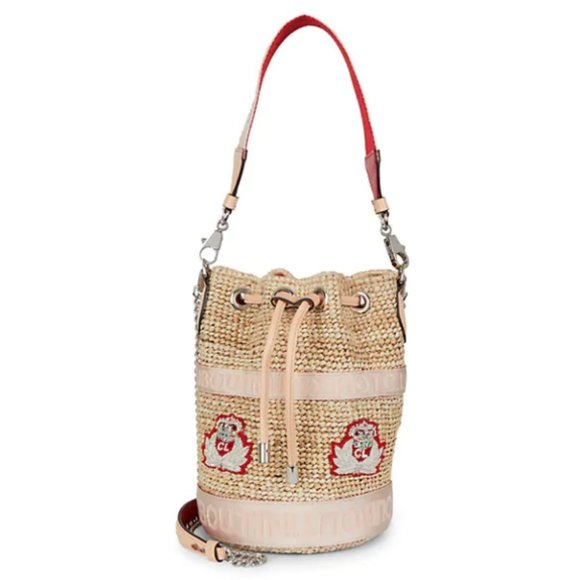 Christian Louboutin 'Marie Jane' Raffia Bucket Bag - Picture 1 of 16